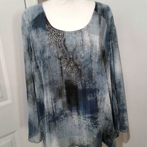 🌺 NWOT One World Embellished Blouse